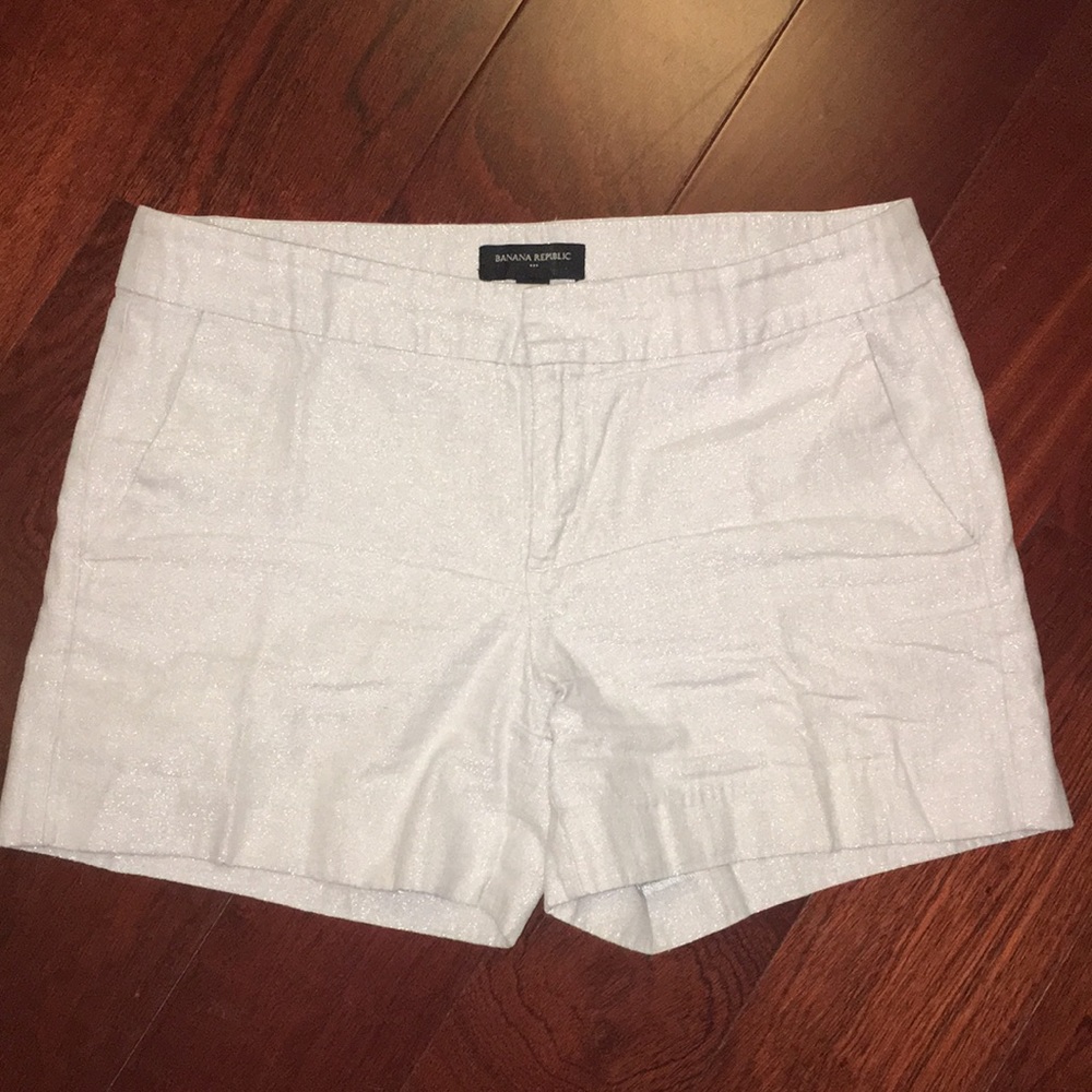 Silver Linen Shorts